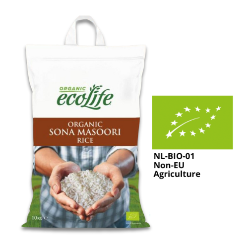 Eco Life Organic Sona Masoori Rice (10kg) - Damaged Packing!!!
