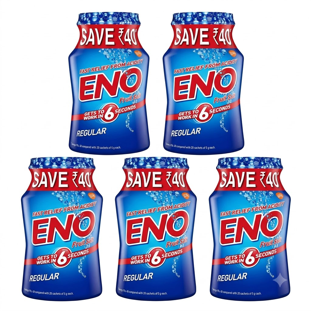 Eno Fruit Salt Regular (Bundle of 5 x 100g) - Sale Item [BBD: 31 October 2026]