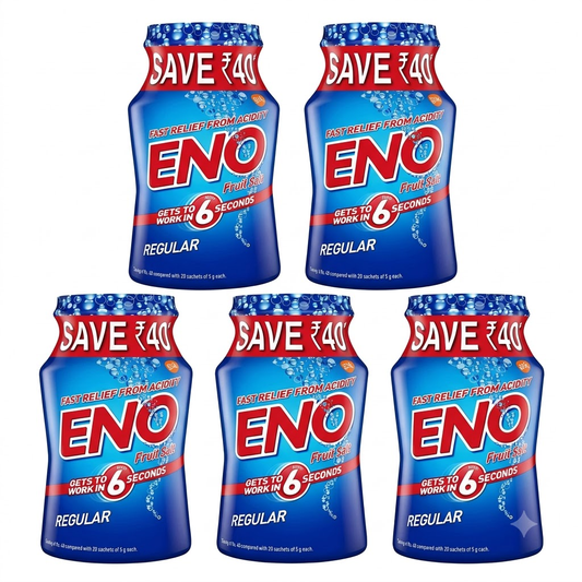 Eno Fruit Salt Regular (Bundle of 5 x 100g) - Sale Item [BBD: 31 October 2026]