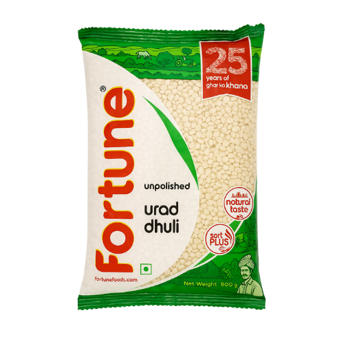 Fortune Urad Dal Split / Urid Dal Washed - Without Skin (500g) - Damaged Packaging
