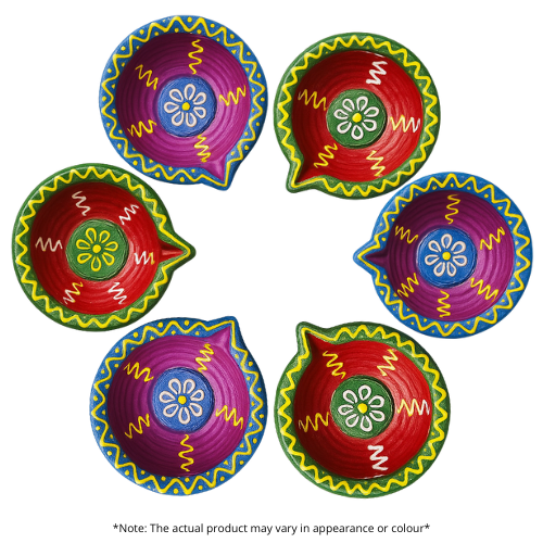 Fancy Diwali / Deepavali Diya Small (Pack of 6 ) - [D125] (1pc)