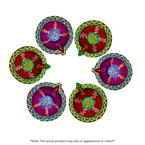 Fancy Diwali / Deepavali Diya Small (Pack of 6 ) - [D125] (1pc)