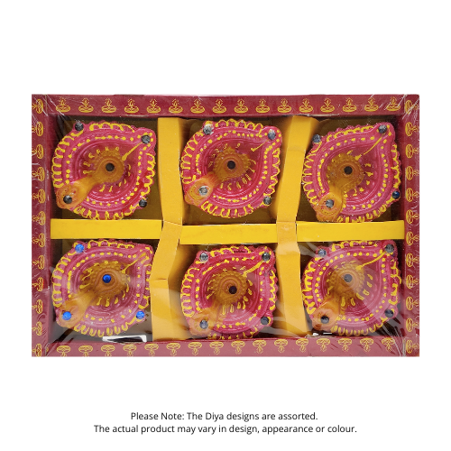 Fancy Diwali / Deepavali Diya Small (Pack of 6 ) - [D105] (1pc)