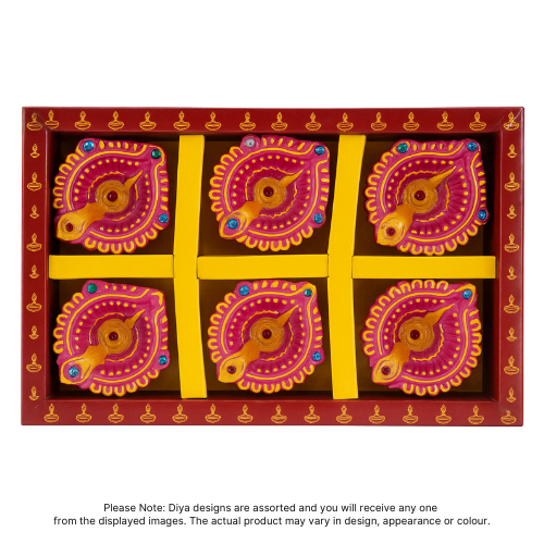 Fancy Diwali / Deepavali Diya Small (Pack of 6 ) - [D105] (1pc)