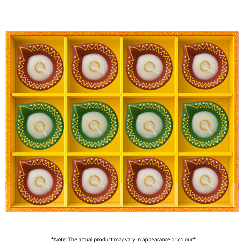 Fancy Diwali / Deepavali wax Diya Small (Pack of 12 ) - [D216] (1pc)