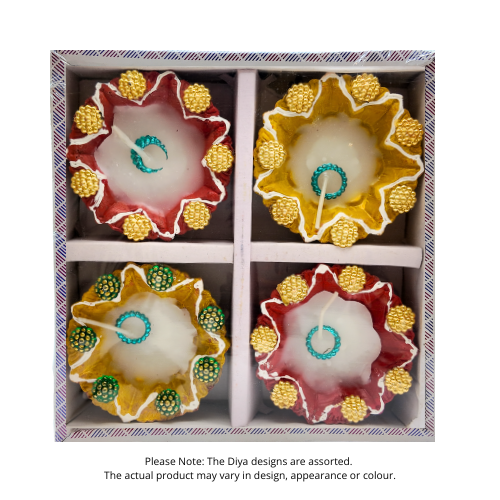 Fancy Diwali / Deepavali Wax Diya Big (Pack of 4) - (D36) (1pc)
