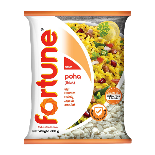 Fortune Poha / Powa / Flattened Rice - Thick (500g)