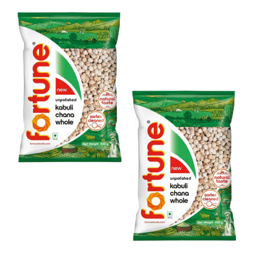 Fortune White Chickpeas / Kabuli Chana (Bundle of 2 x 500g) - Sale Item [BBD: 22 October 2024]