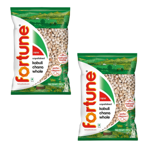 Fortune White Chickpeas / Kabuli Chana (Bundle of 2 x 500g) - Sale Item [BBD: 14 February 2025]