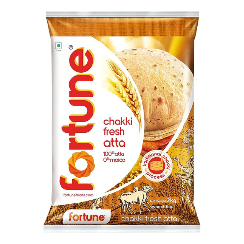 Fortune Chakki Atta / Whole Wheat Flour (2kg) - Export Pack !!
