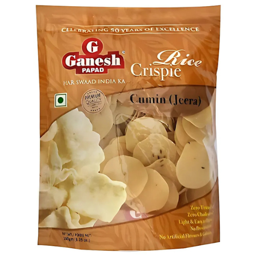 Ganesh Crispy Jeera / Cumin Rice Papad (150g)