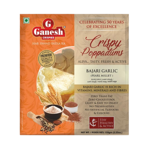 Ganesh Pearl Millet / Bajri Garlic Papad (150g)