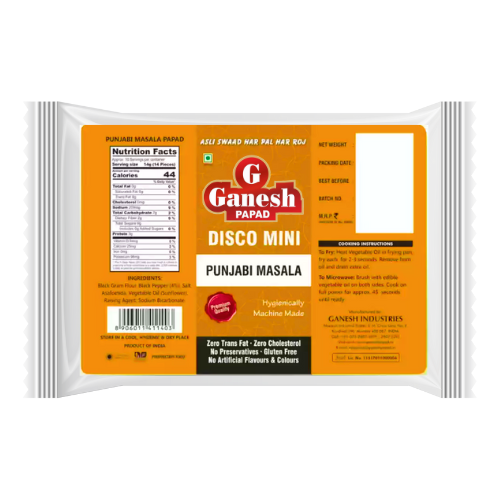 Ganesh Mini Urid Papad - Punjabi Masala (150g)