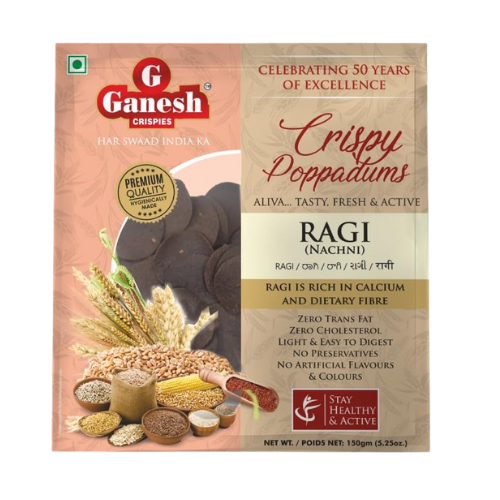 Ganesh Crispy Ragi Papad (150g) - Damaged Packaging