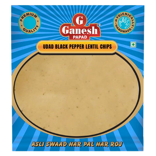 Ganesh Urid Black Pepper Papad / Papadum (200g)