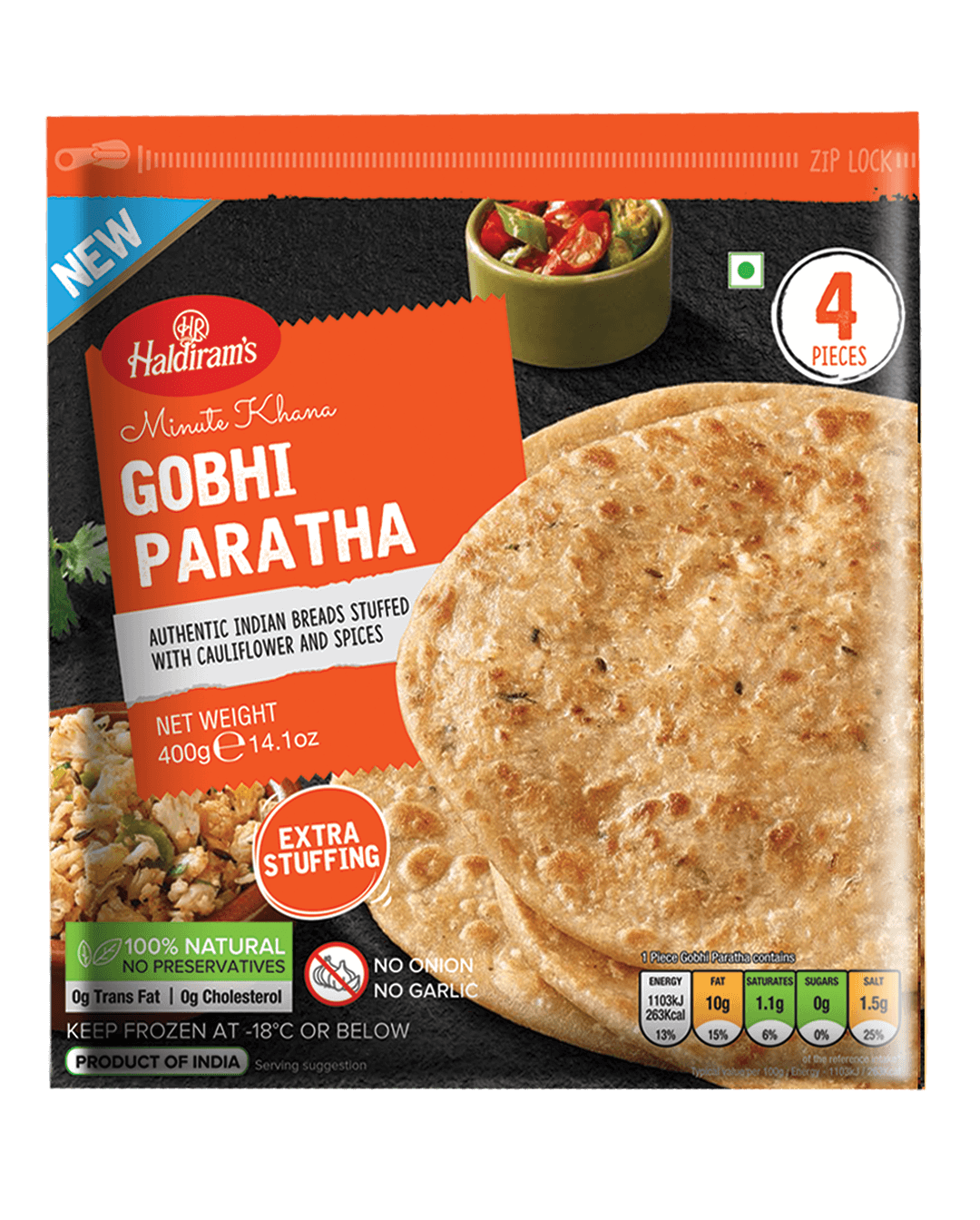 Haldiram's Gobi Paratha (400g) - Frozen Item !!!