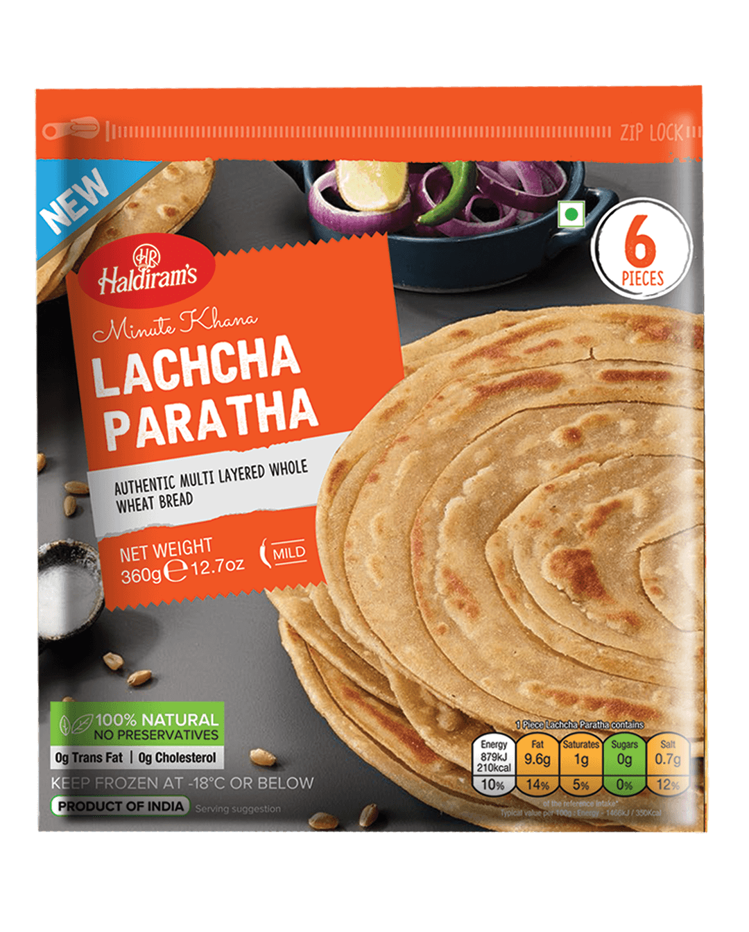 Haldiram's Lacha Paratha (360g) - Frozen Item !!!