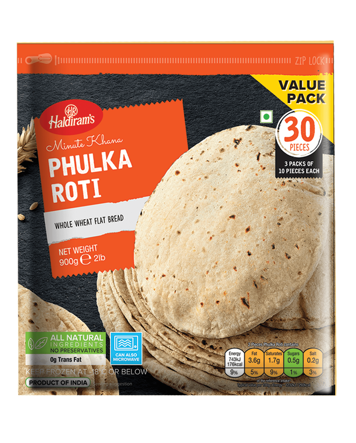 Haldiram's Phulka Roti (360g) - Frozen Item !!!