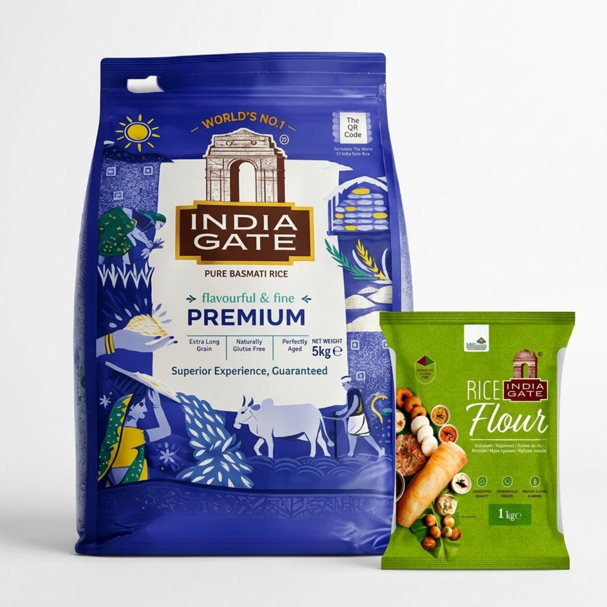 India gate Premium Basmati Rice (5kg) + Free India Gate Rice flour (1kg)