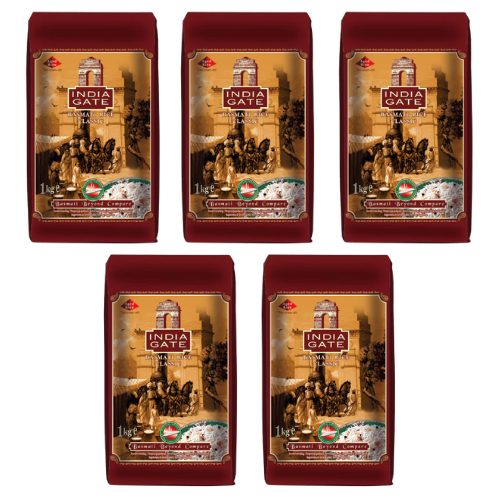 India Gate Classic Basmati Rice (Bundle of 5 x 1kg)