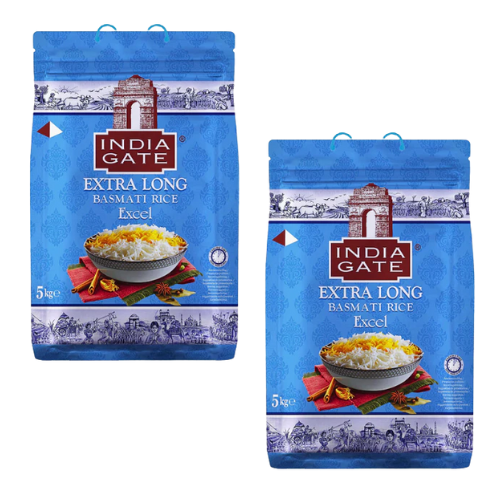 India Gate Extra Long Basmati Rice Excel (Bundle of 2 x 5kg) - 10kg