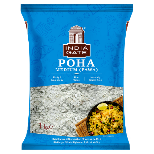 Free India Gate Poha / Powa / Flattened Rice - Medium (1kg)