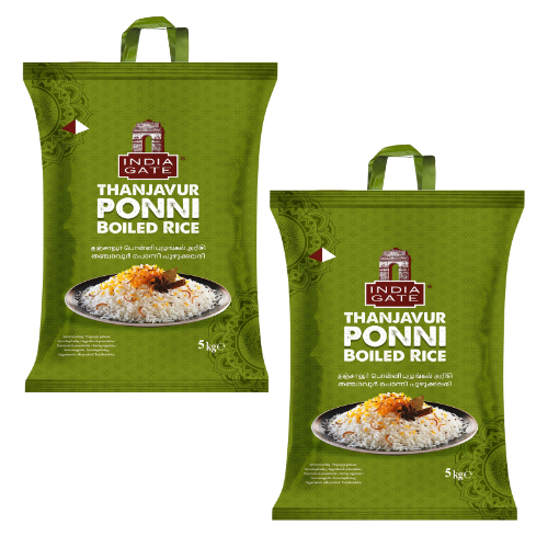 India Gate Ponni Boiled Rice (Bundle of 2 x 5kg) - 10kg