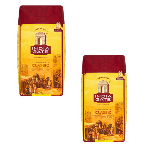 India Gate Classic Basmati Rice (Bundle of 2 x 2kg)