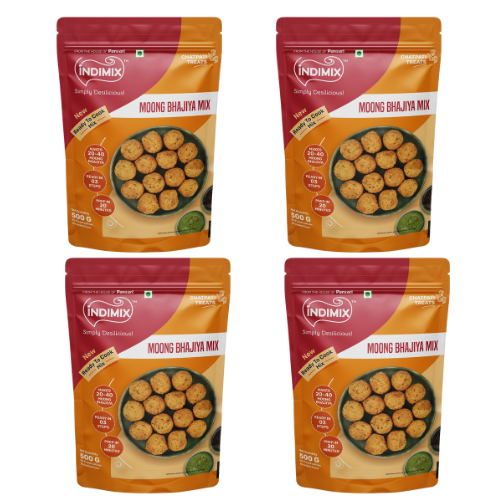 Indimix Moong Bhajiya Mix (Bundle of 4 x 500g)