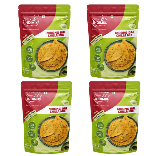 Indimix Moong Dal Chilla Mix (Bundle of 4 x 500g)