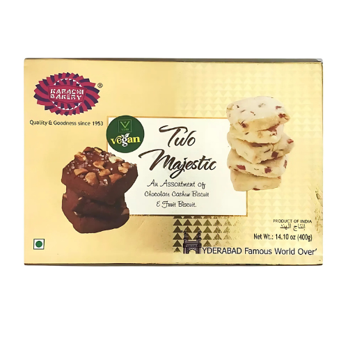 Karachi Bakery Vegan Double Delight Chocolate Cashew and Fruit Biscuit (400g) - Sale Item [BBD: 31 July 2025]