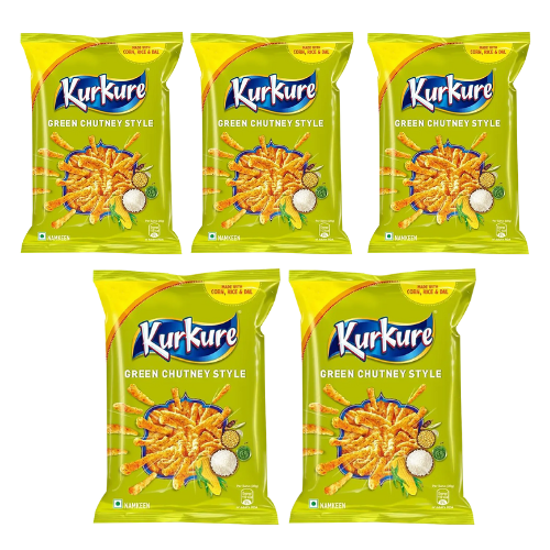 Kurkure Green Chutney Rajasthani Style (Bundle of 5 x 70 to 90g)