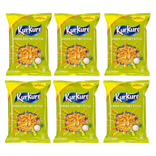 Kurkure Green Chutney Rajasthani Style (Bundle of 6 x 70 to 90g)