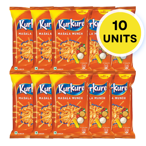 Kurkure Masala Munch (Bundle of 10 x 70 to 90g) - Sale Item [BBD: 31 January 2025]