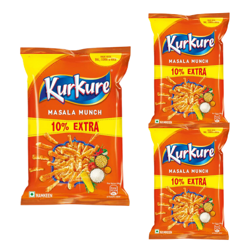 Kurkure Masala Munch (Bundle of 3 x 70 to 90g)