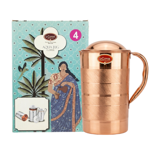 La Copper Copper Water Jug (Aqua Silver touch) (1pc)