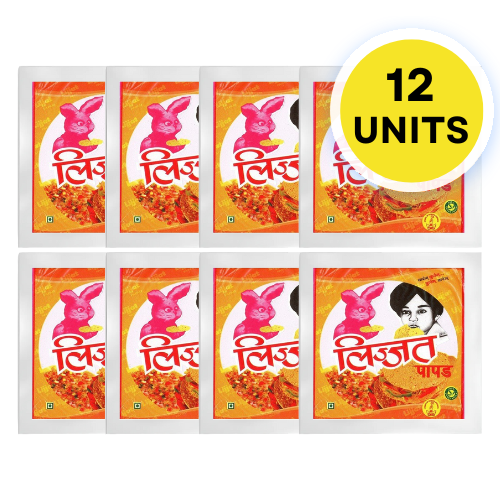 Lijjat Papad / Papadum - Punjabi Masala (Bundle of 12 x 200g)