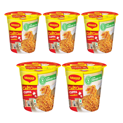 Maggi Chilly Chow Cuppa Noodles (Bundle of 5 x 70g) - Sale Item [BBD: 28 February 2025]