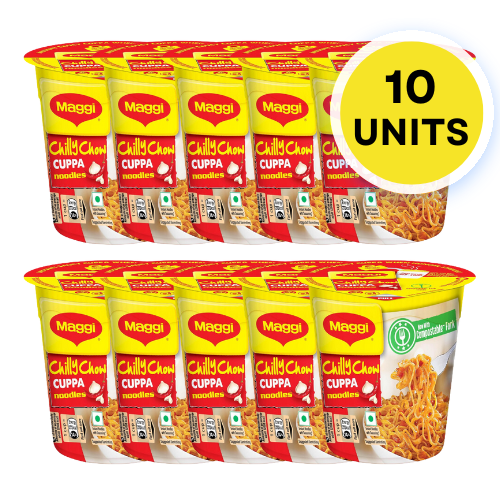 Maggi Chilly Chow Cuppa Noodels (Bundle of 10 x 70g) - Sale Item [BBD: 28 February 2025]