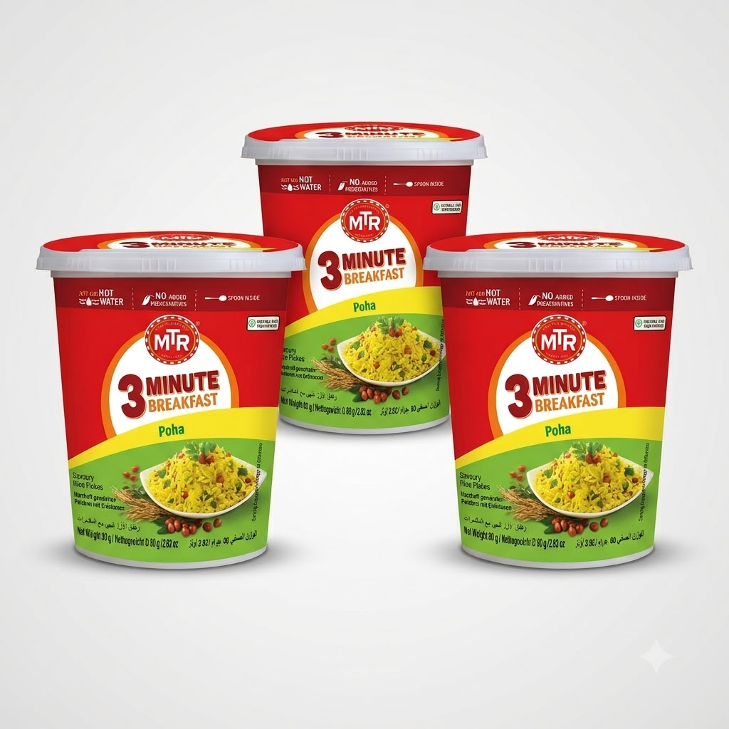 MTR 3 Minute Poha Cup (Bundle of 5 x 80g) - Sale Item [BBD: 30 November 2026]