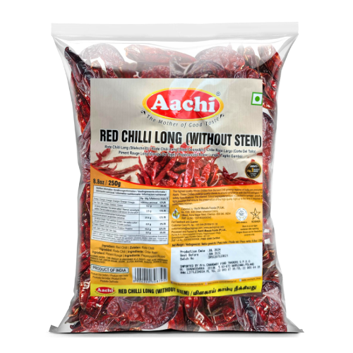 Aachi Dried Red Chillies Long (Without Stem) (250g)