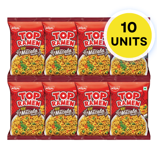 Nissin Top Ramen Masala noodles (Bundle of 10 x 50g) - Sale Item [BBD: 21 October 2024]