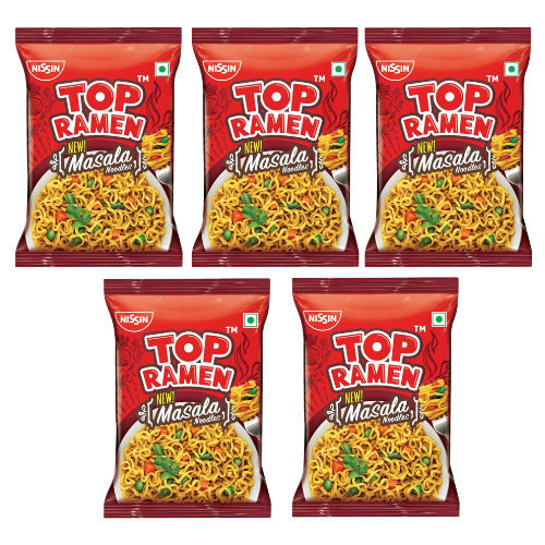 Nissin Top Ramen Masala noodles (Bundle of 5 x 50g) - Sale Item [BBD: 21 October 2024]