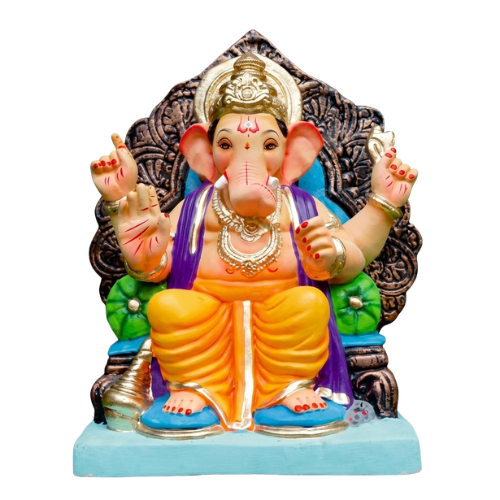 Ganesh Idol Eco-Friendly Light Weighted Paper Mache 15inch - PM339 (1pc)