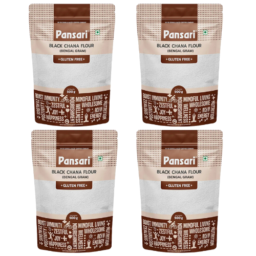 Pansari Black Chana / Bengal Gram Flour (Bundle of 4 x 500g)