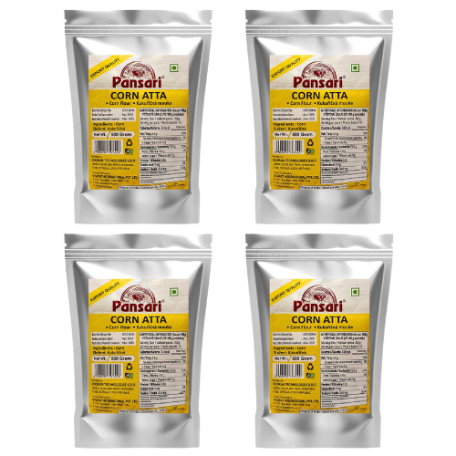 Pansari White Corn Flour (Bundle of 4 x 500g)