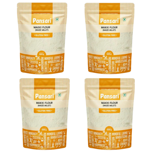 Pansari Makki Atta / Maize Flour (Bundle of 4 x 500g)