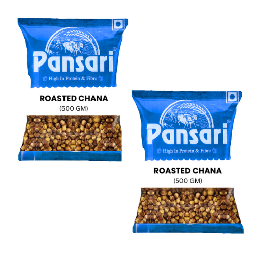 Pansari Roasted Chana with Skin (Bundle of 2 x 500g)