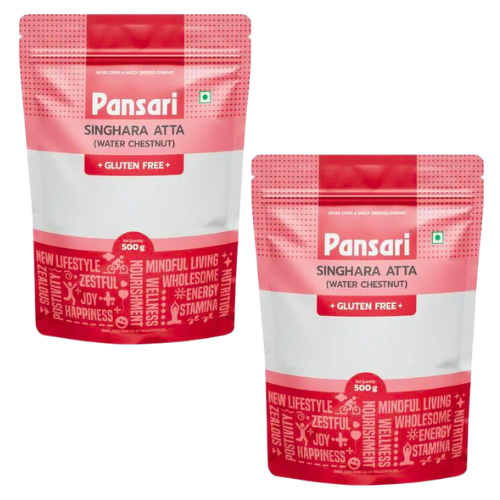 Pansari Singoda Flour (Water Chestnut) (Bundle of 2 x 500g)