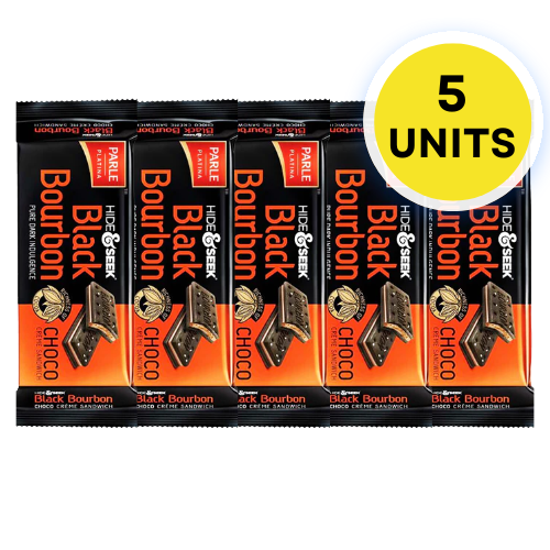 Parle Hide & Seek Black Bourbon Biscuits (Bundle of 5 x 100g)